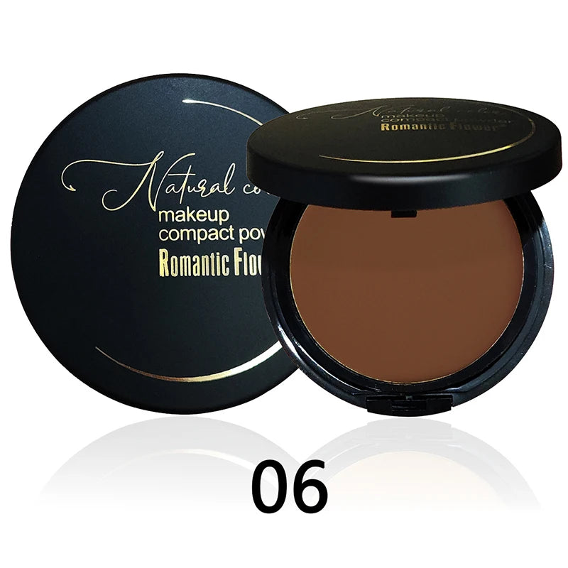6-Color Matte Pressed Powder – 24H Oil Control, Full Coverage, Waterproof