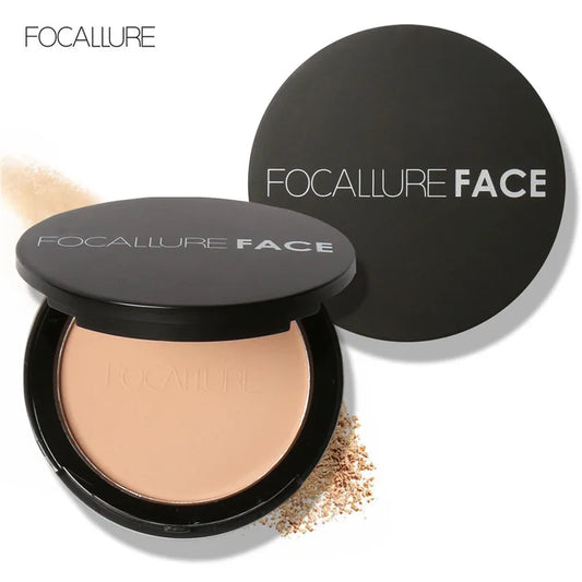 FOCALLURE 3-Color Face Powder – Brighten, Oil-Control, Nude Pressed Foundation