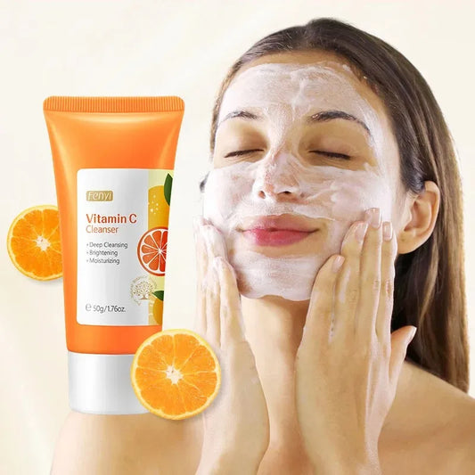 Vitamin C Facial Cleanser – Moisturizing & Anti-Acne | Blackhead Removing Skincare Face Wash Foam