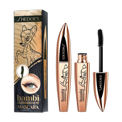 5D Silk Fiber Mascara – Thick & Long Black Lashes | Deer Eye Effect, Large Capacity Eye Makeup