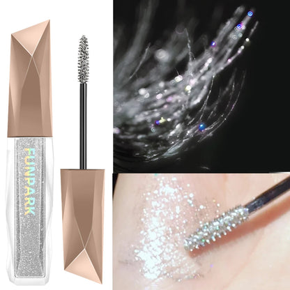 1PC Sparkling Eyelash Mascara - Long-Lasting Shimmer, Eyeshadow & Highlighter, Pearlescent - Beauty & Beyond