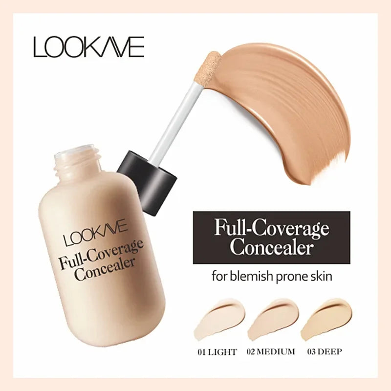 Liquid Concealer Foundation Cream – Waterproof, Full Coverage, Acne & Dark Circles
