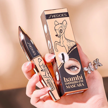 5D Silk Fiber Mascara – Thick & Long Black Lashes | Deer Eye Effect, Large Capacity Eye Makeup