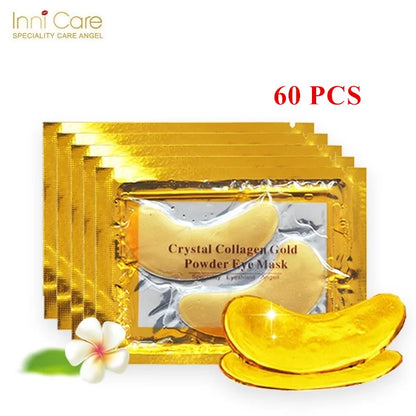 InniCare Crystal Collagen Gold Eye Mask – 50/60/80/100PCS Anti-Dark Circles Beauty Patches | Korean Skincare