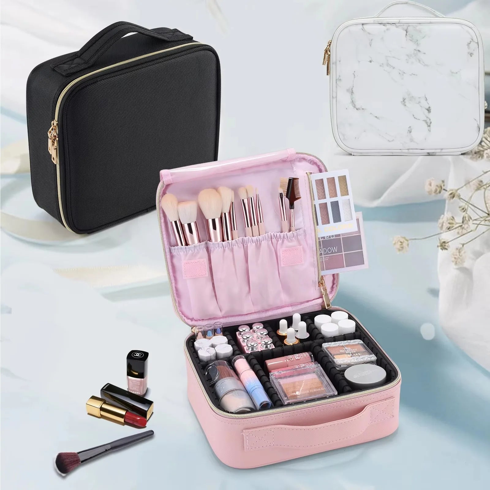 Makeup Bag - Professional Cosmetic Brush Case, Portable, Waterproof Travel Organizer - Beauty & Beyond