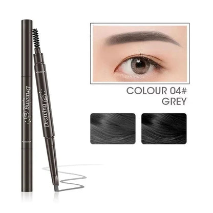 2-in-1 Eyebrow Pencil – Waterproof, Long-Lasting Tattoo Brush, 5 Colors for Professional Makeup - Beauty & Beyond