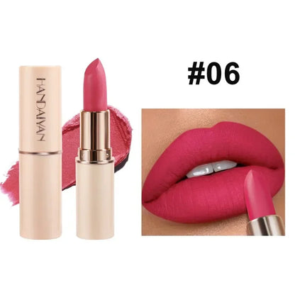 Deep Red Matte Lipstick – 8 Colors, Waterproof, Non-Stick Cup, Velvet Finish for Easy Application - Beauty & Beyond