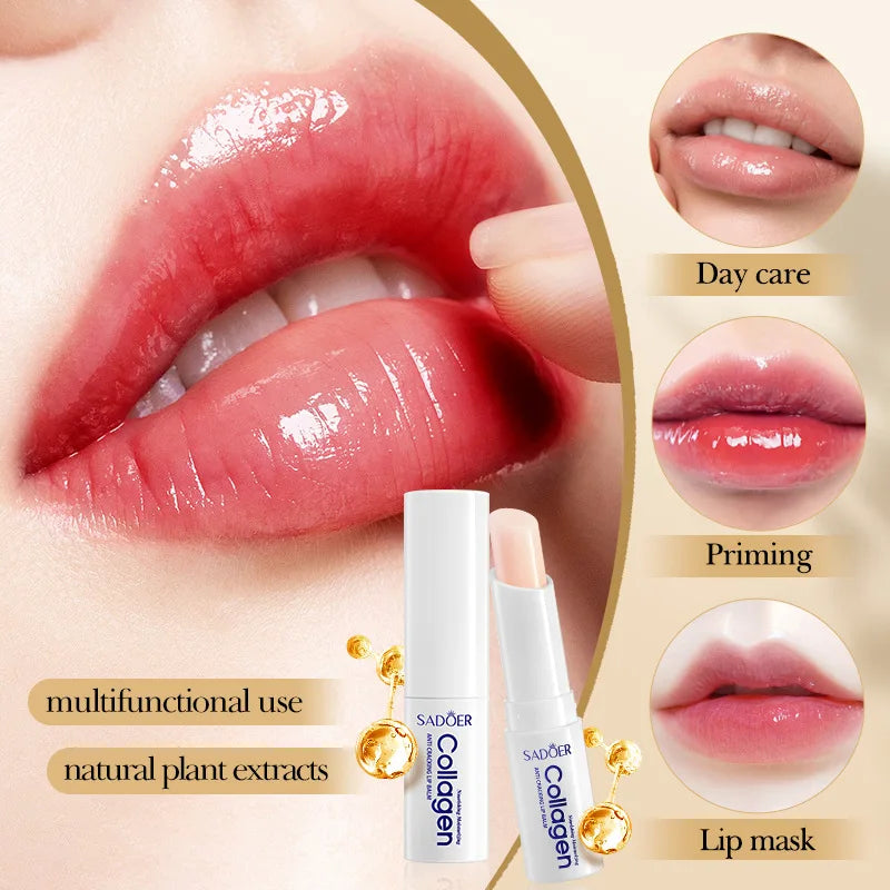 Moisturizing Lip Balm - Collagen, Hydrating, Repairing Dry Lips, Anti-Cracking & Brightening - Beauty & Beyond