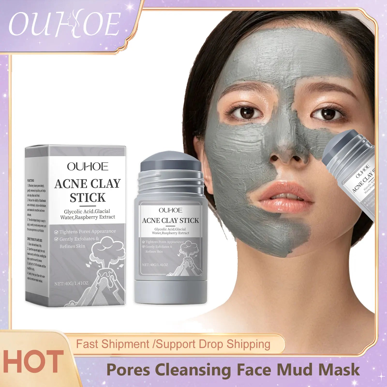 Pore Cleansing Clay Mask - Shrinks Pores, Hydrating, Exfoliating, Oil Control, Acne Treatment - Beauty & Beyond