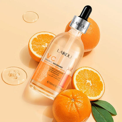 LAIKOU Vitamin C Face Serum – 100ml Primer Essence | Hyaluronic Acid & Collagen for Brightening, Firming & Moisturizing