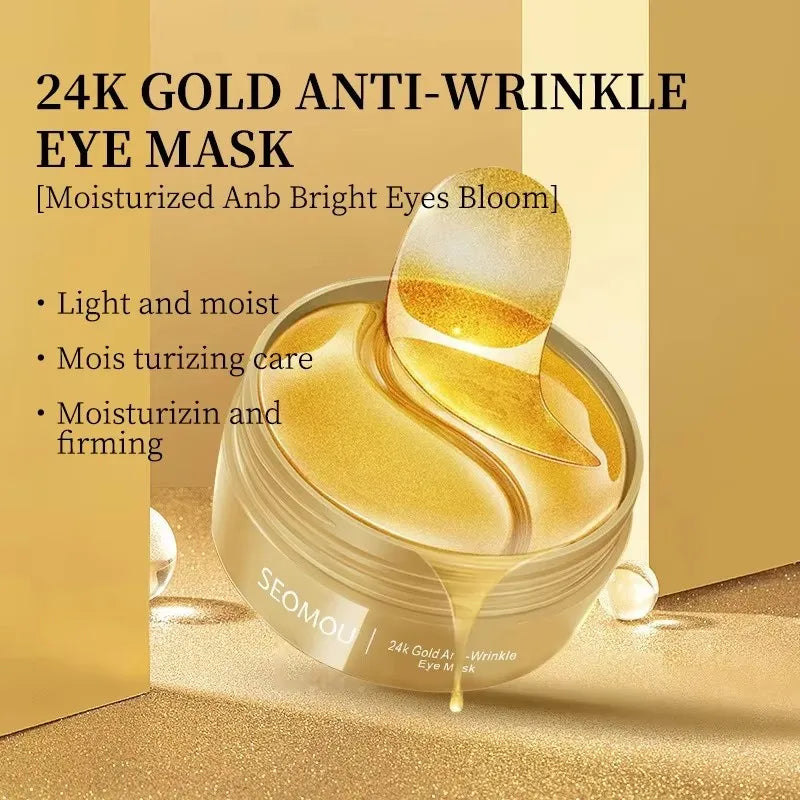 24K Gold Hyaluronic Acid Eye Mask – Dark Circles Removal & Collagen Care - Beauty & Beyond