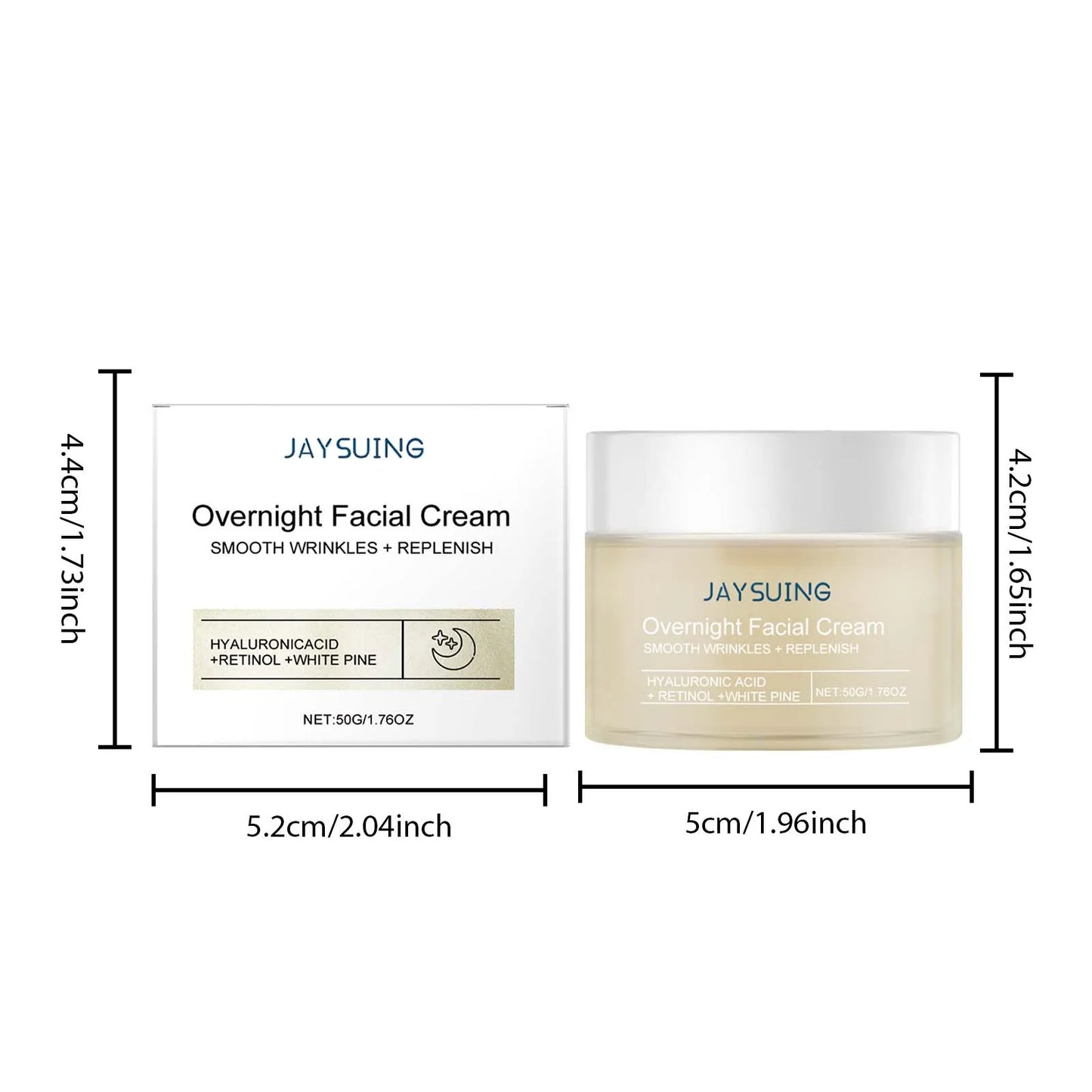 Pine Hydrating Night Cream – Hyaluronic Acid & Retinol Moisturizer | Brightening, Restoring & Tightening Skincare