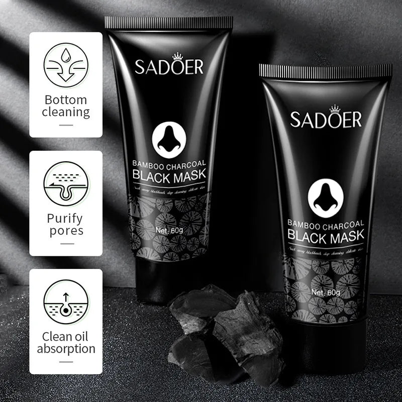 60g Blackhead Peel Mask - Bamboo Charcoal, Oil Control, Deep Cleansing, Pore Shrinking, Nose Care - Beauty & Beyond