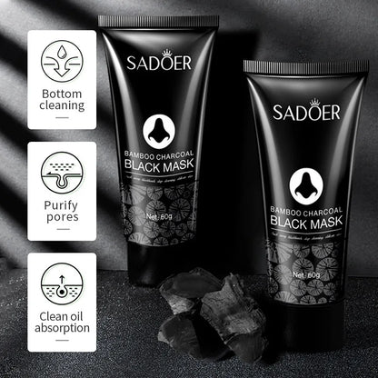 60g Blackhead Peel Mask - Bamboo Charcoal, Oil Control, Deep Cleansing, Pore Shrinking, Nose Care - Beauty & Beyond