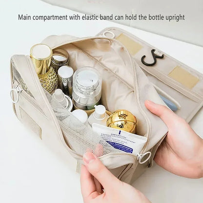 High-Quality Travel Makeup Bag - Waterproof Toiletries Organizer, Women's Hook Storage