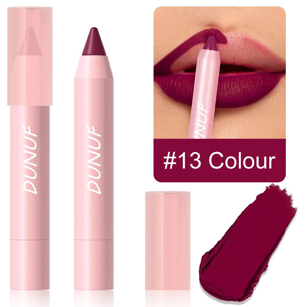 18-Color Lipstick Pencil Set – Waterproof Matte Tint & Lip Contour | Long-Lasting, Non-Stick Lipliner Pens