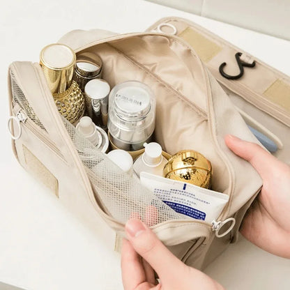 High-Quality Travel Makeup Bag - Waterproof Toiletries Organizer, Women's Hook Storage