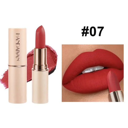 Deep Red Matte Lipstick – 8 Colors, Waterproof, Non-Stick Cup, Velvet Finish for Easy Application - Beauty & Beyond