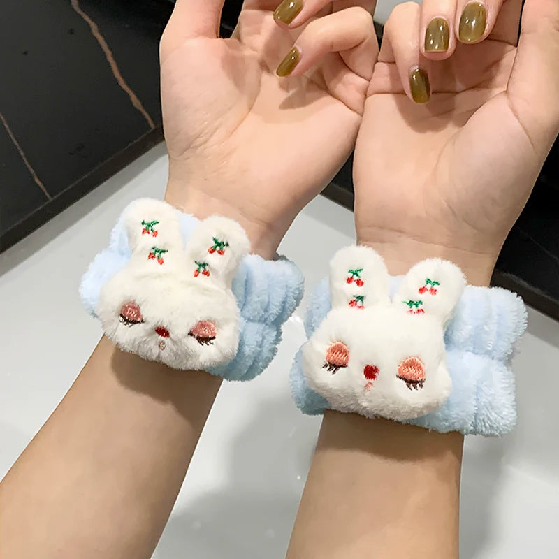 Spa Fleece Headband & Wristband Set – Face Washing & Skincare Bands for Women & Girls