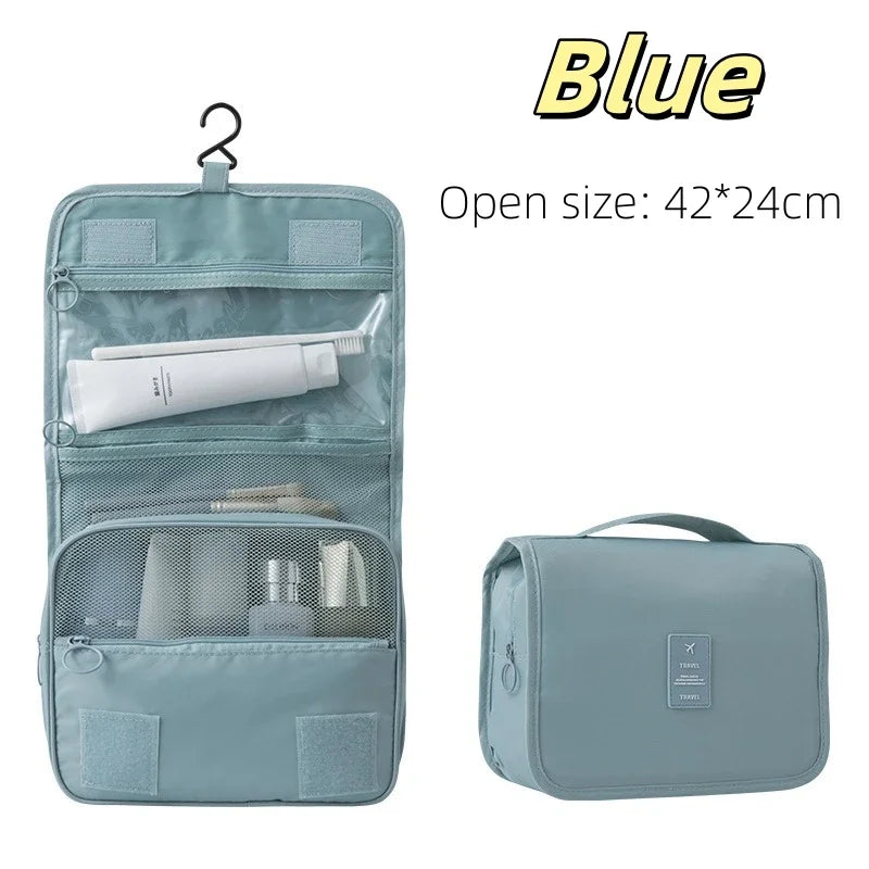 High-Quality Travel Makeup Bag - Waterproof Toiletries Organizer, Women's Hook Storage