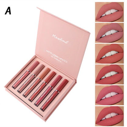 Holiday Gift Box 6PC Set – Matte Velvet Lip Gloss, Waterproof, Moisturizing, Long-Lasting Liquid Lipstick - Beauty & Beyond