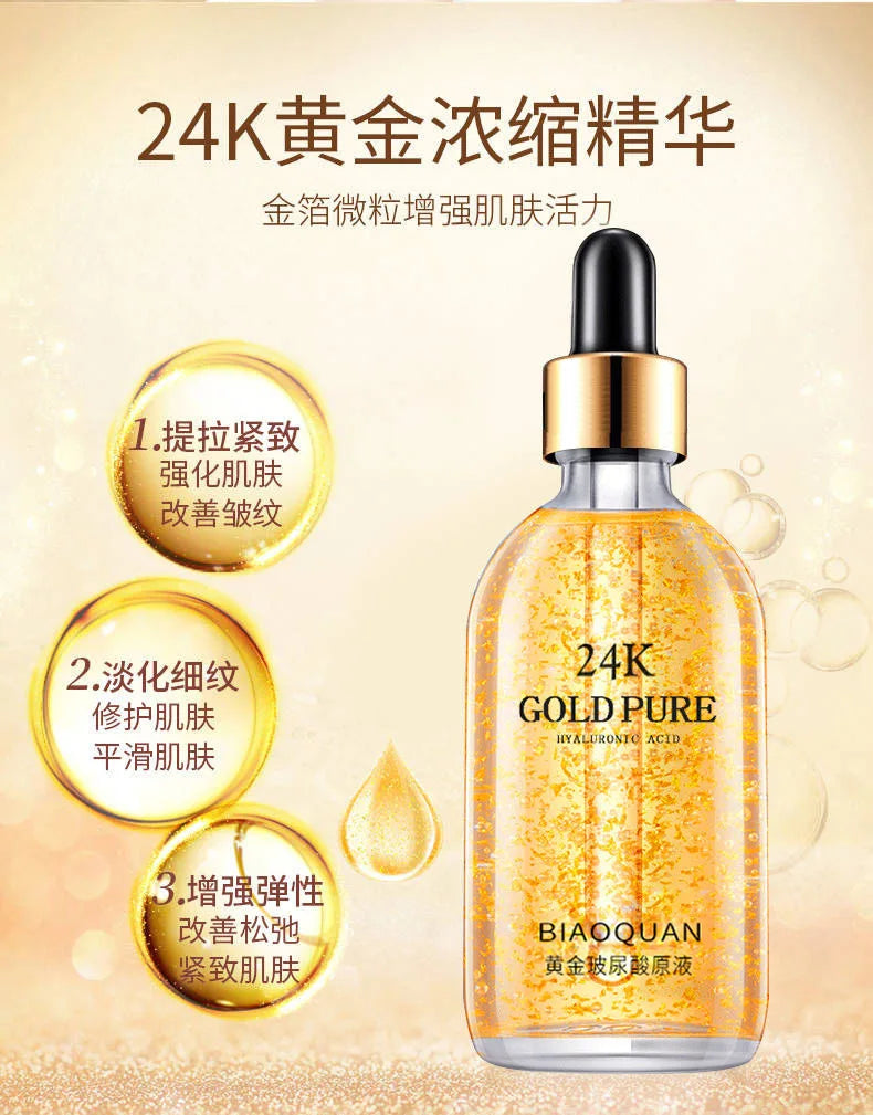 100ML 24K Gold Face Serum – Hyaluronic Acid & Niacinamide | Anti-Aging, Lifting & Whitening Collagen Essence