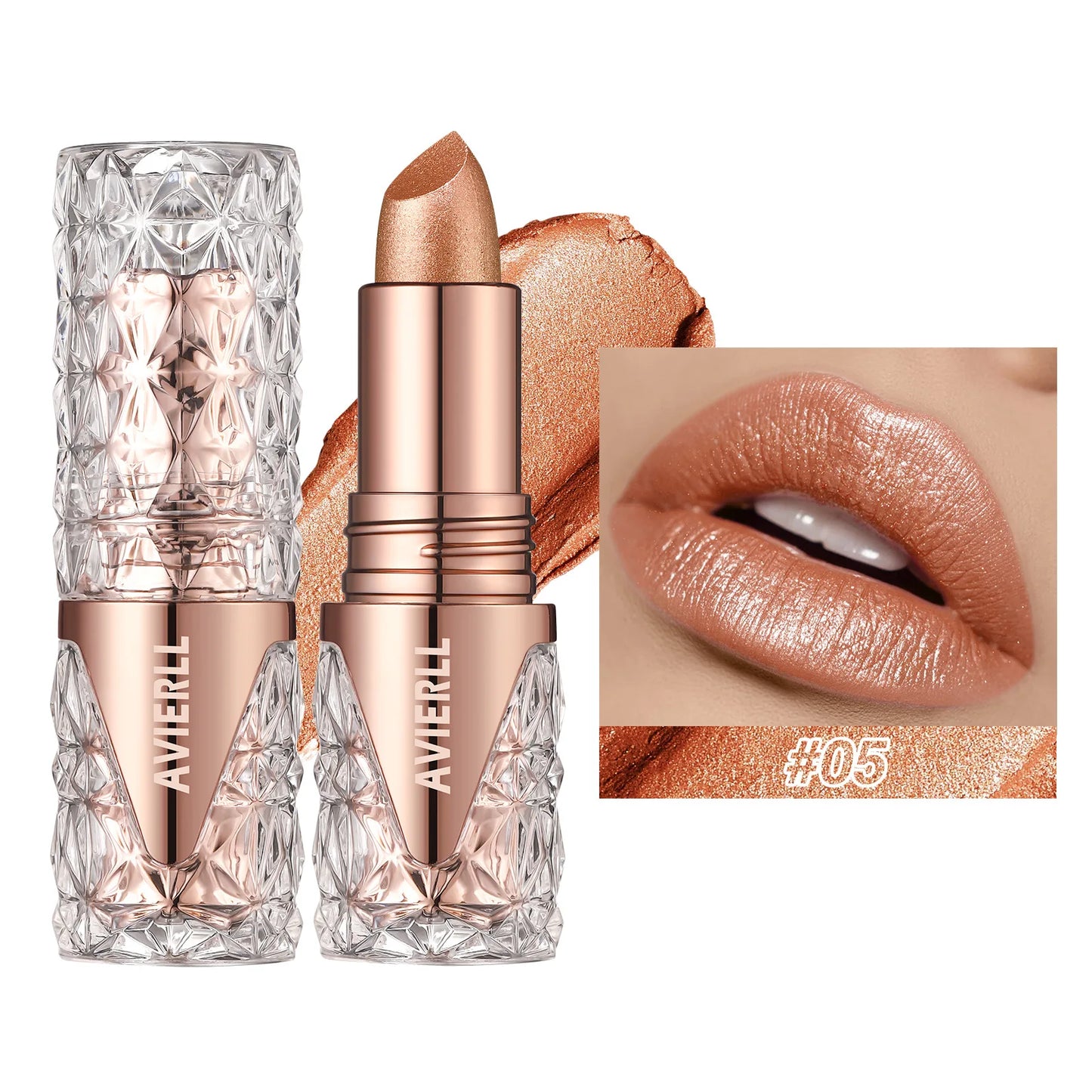 6 Colors 3-in-1 Pearlescent Sparkling Lipstick – Matte Glitter, Waterproof, Long-Lasting, Pearl Shine Lip Gloss, Shimmer Sexy Makeup - Beauty & Beyond