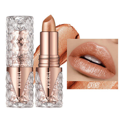 6 Colors 3-in-1 Pearlescent Sparkling Lipstick – Matte Glitter, Waterproof, Long-Lasting, Pearl Shine Lip Gloss, Shimmer Sexy Makeup - Beauty & Beyond