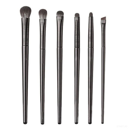 Ensemble de 6 pinceaux de maquillage pour les yeux noirs : contouring, fard à paupières, eye-liner, estompage, outil portable