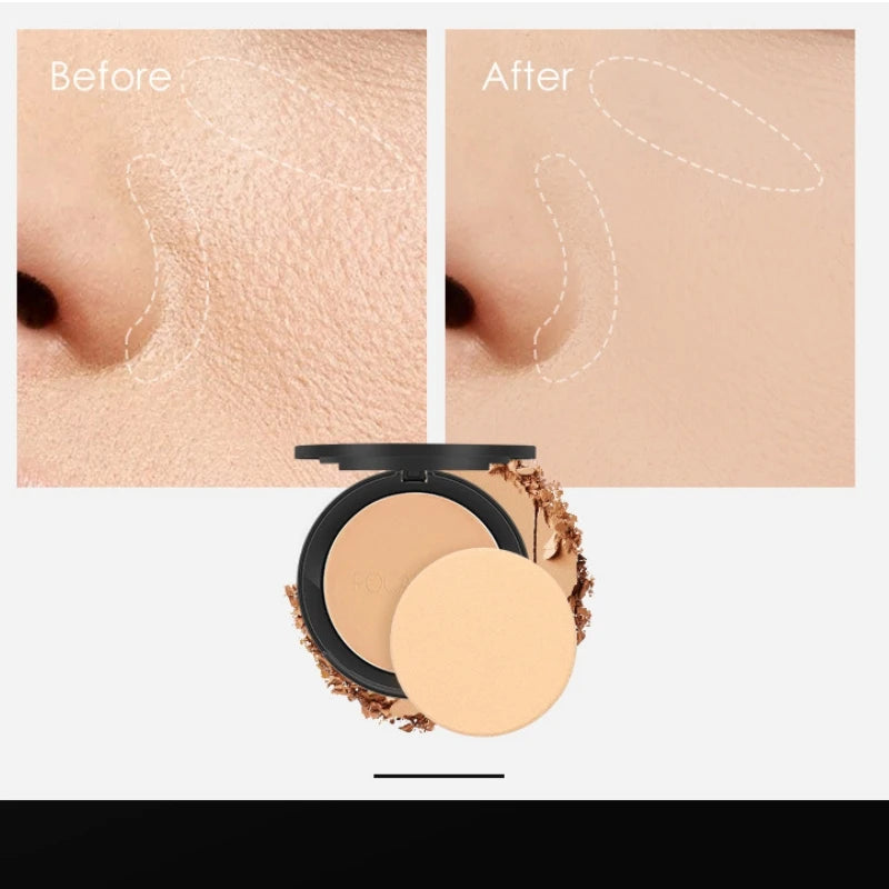 FOCALLURE 3-Color Face Powder – Brighten, Oil-Control, Nude Pressed Foundation