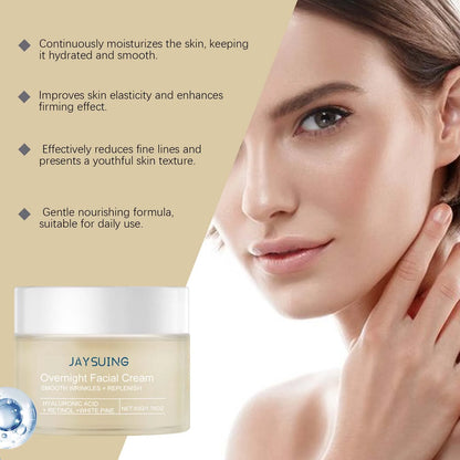 Pine Night Cream – Hydrating, Retinol & Hyaluronic Acid, Brightening & Firming Overnight Moisturizer - Beauty & Beyond
