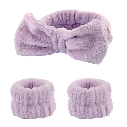 1/2/3PCS Face Wash Wristbands & Headband - Hair Care & Makeup Headband for Women