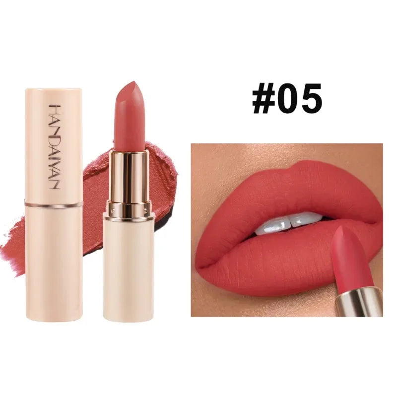 Deep Red Matte Lipstick – 8 Colors, Waterproof, Non-Stick Cup, Velvet Finish for Easy Application - Beauty & Beyond