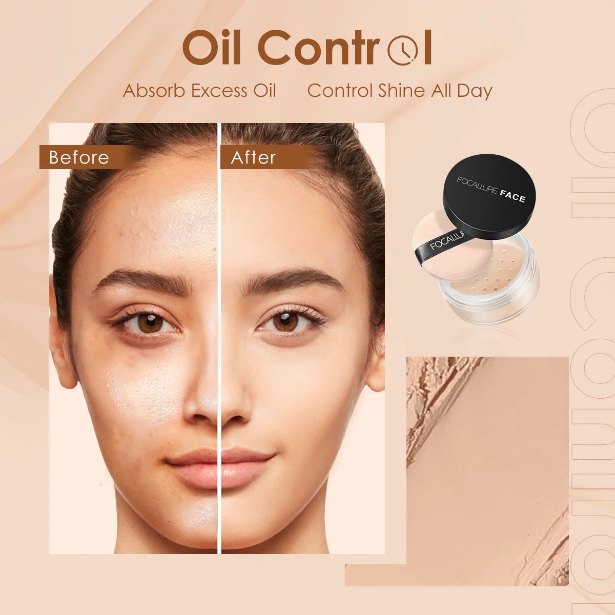 Focallure Loose Setting Powder – Invisible Finish & Oil Control | Translucent, Natural Soft Face Makeup