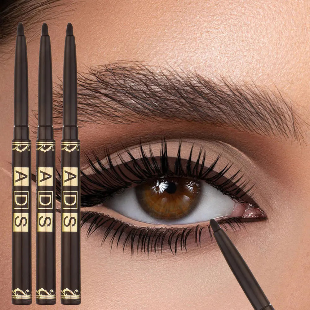 3pcs Waterproof Black Eyeliner Pencils - Long-Lasting, Smudge & Sweat Proof, Bold Eye Makeup - Beauty & Beyond