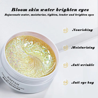 60PCS Gold Collagen Eye Mask – Moisturizing & Firming Gel Patches | Anti-Dark Circles & Eye Bag Care