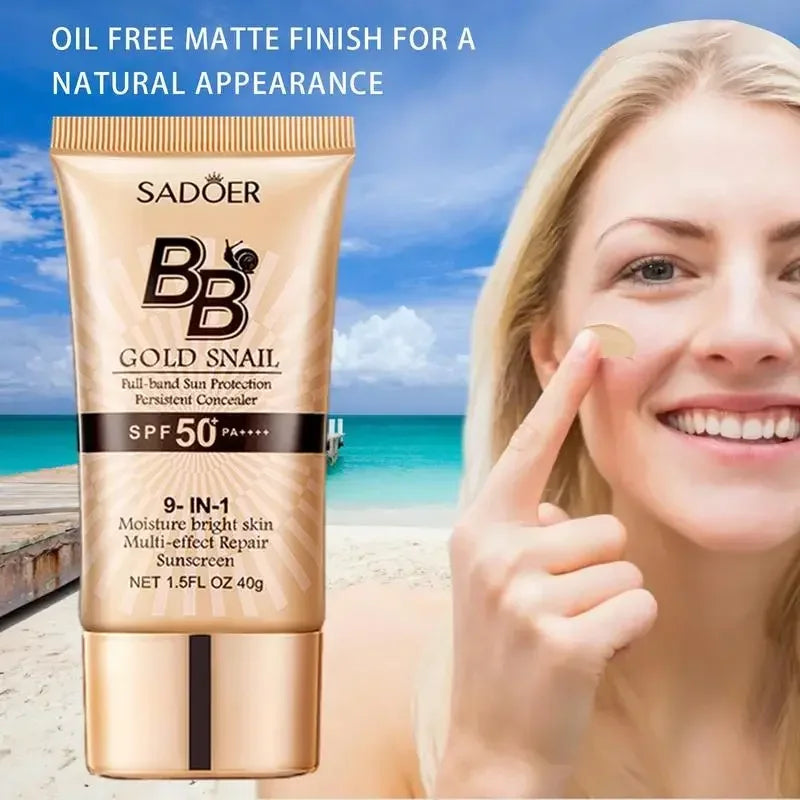 SPF50+ Gold Snail BB Cream - Whitening, Foundation, Concealer, Moisturizing, Long-Lasting Makeup Primer - Beauty & Beyond