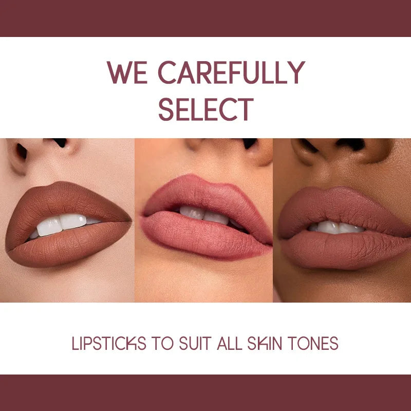 USHAS 12-Color Lip Liner + Lipstick Set – Easy Coloring, Matte, Long-Lasting Nude & Red Lipstick - Beauty & Beyond