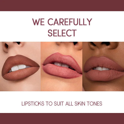 USHAS 12-Color Lip Liner + Lipstick Set – Easy Coloring, Matte, Long-Lasting Nude & Red Lipstick - Beauty & Beyond