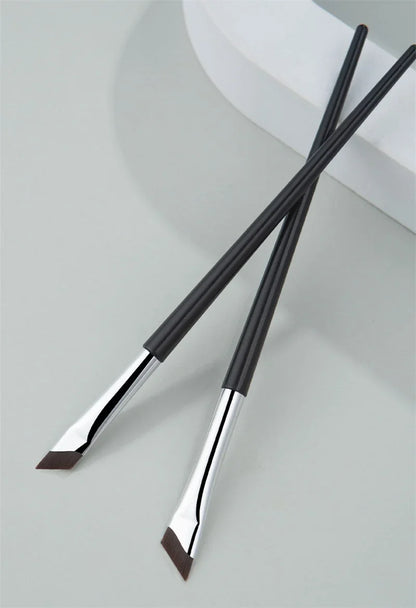 2pcs Angled Blade Eyeliner Brush - Ultra Thin, Fine Eyebrow, Sickle Makeup Tool - Beauty & Beyond