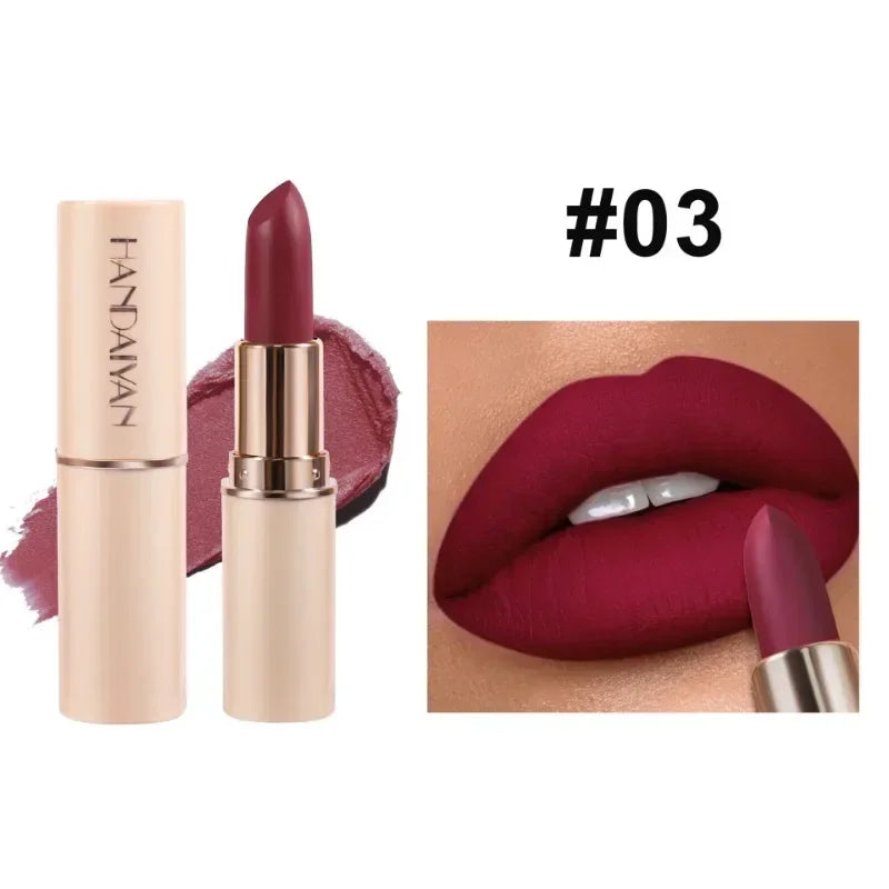 Deep Red Matte Lipstick – 8 Colors, Waterproof, Non-Stick Cup, Velvet Finish for Easy Application - Beauty & Beyond