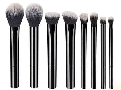 Kit de 7/8 brochas de maquillaje de pelo sintético suave para base, rubor, sombra de ojos y más.