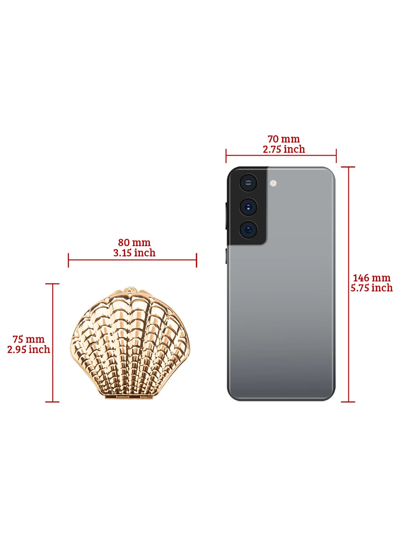1PC Golden Shell Double-Sided Makeup Mirror - Portable, Gift for Girlfriend, Mum, Sister, Teacher - Beauty & Beyond