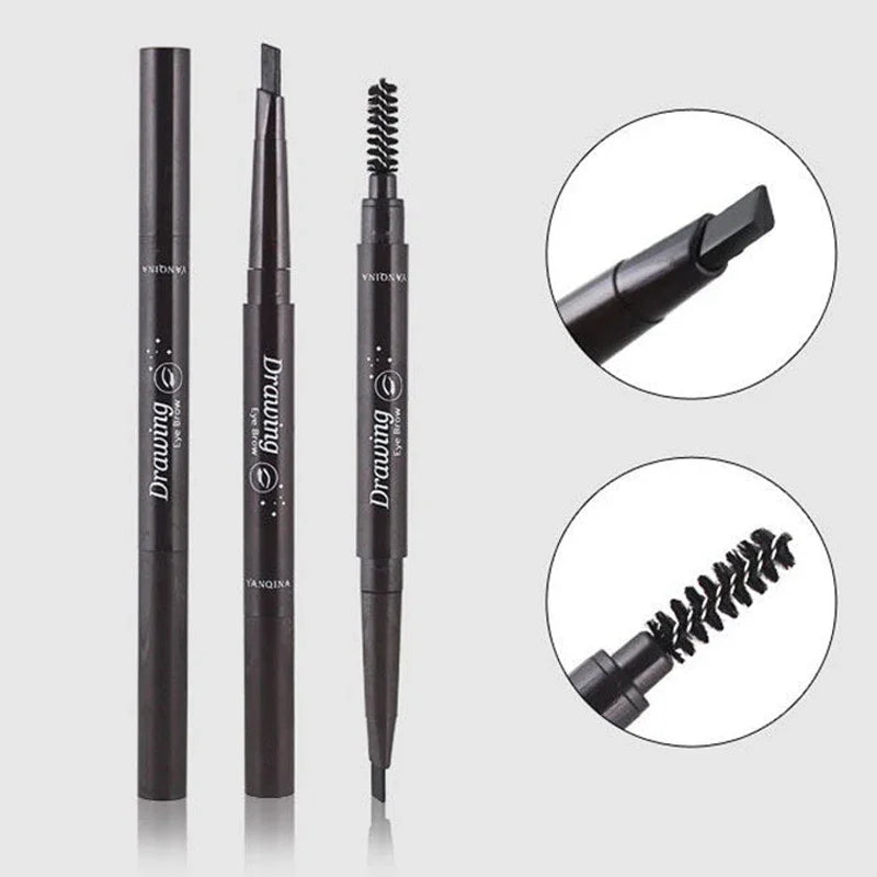 2-in-1 Eyebrow Pencil – Waterproof, Long-Lasting Tattoo Brush, 5 Colors for Professional Makeup - Beauty & Beyond