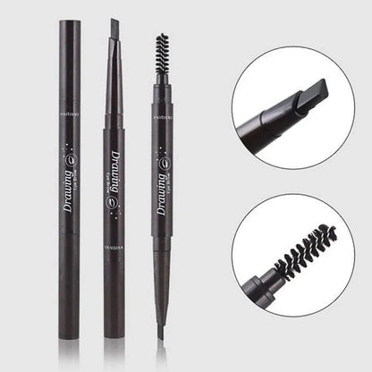 2-in-1 Eyebrow Pencil – Waterproof, Long-Lasting Tattoo Brush, 5 Colors for Professional Makeup - Beauty & Beyond