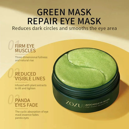 60/120PCS Avocado Gold Eye Mask – Moisturizing & Firming Patches | Anti-Wrinkle, Dark Circles & Eye Bag Care