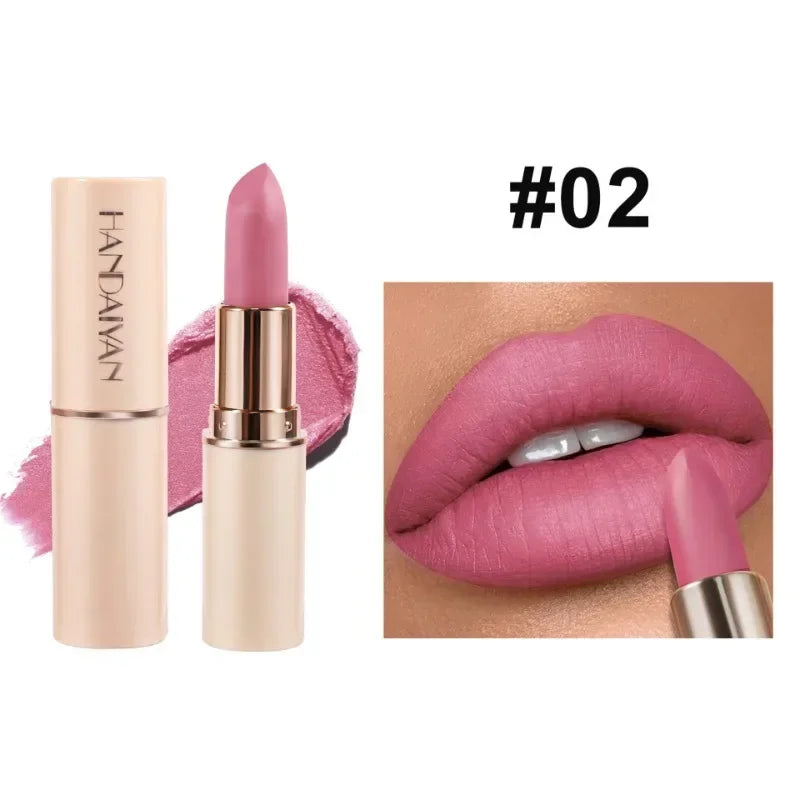 Deep Red Matte Lipstick – 8 Colors, Waterproof, Non-Stick Cup, Velvet Finish for Easy Application - Beauty & Beyond
