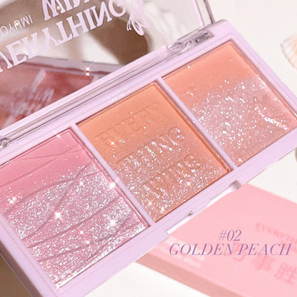3-Color Blush Palette – Nude Makeup, Natural Matte, Milk Tea & Orange Tones, Long-Lasting - Beauty & Beyond