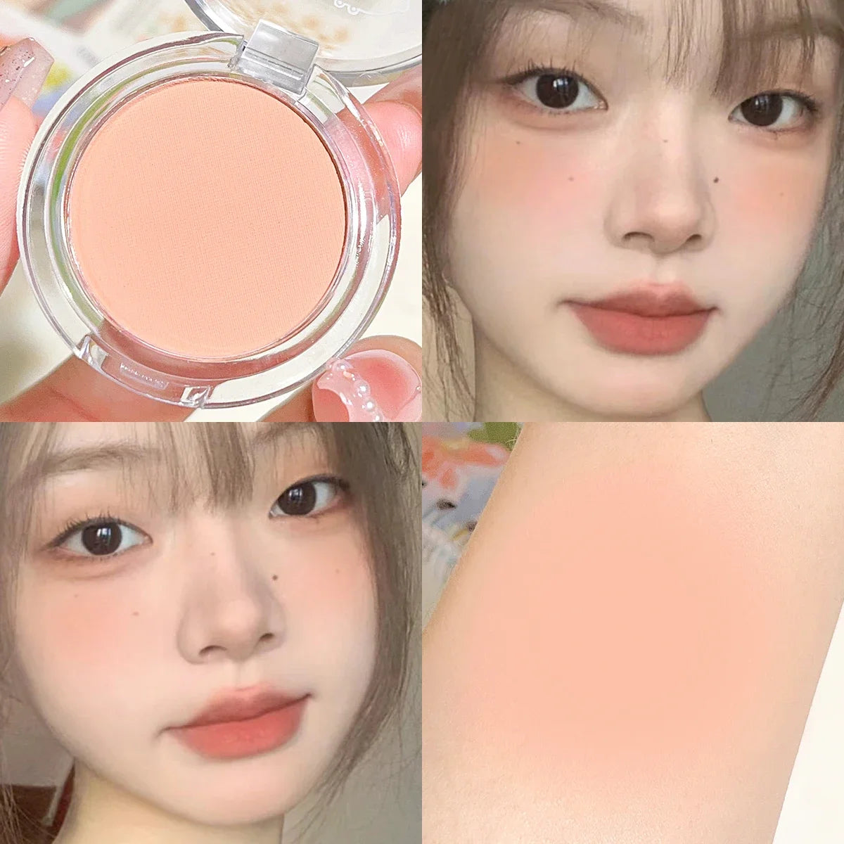 Monochrome Matte Blush – Whitening Effect, Natural Nude Shades, Soft Smudge Finish, Vitality Glow - Beauty & Beyond