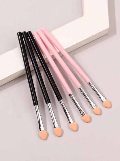 6PCS Premium Latex Double-Sided Eyeshadow Brushes – Single-Head Sponge & Smudge Makeup Tools
